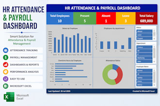 create an excel employee attendance tracker with dashboard