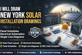 new york solar installation drawings with panel schedules electrical schematics