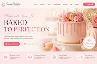 design wix bakery website bakery portfolio macaron patisserie cake shop website