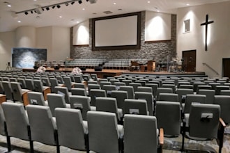 design contemporary church interior with realistic 3d rendering