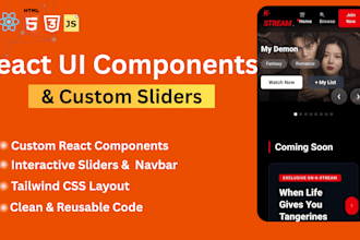 build custom react UI components, sliders, and modular web elements