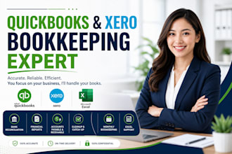 do quickbooks and xero bookkeeping, payroll, and monthly financial reporting