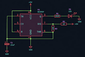 do pcb design, circuit simulation, firmware,electronic custom footprint in kicad