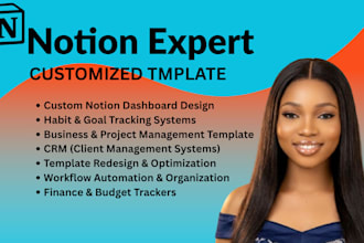 custom notion template, notion dashboard, notion expert notion template