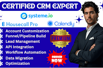 setup systeme io crm housecall pro email sms workflow calendly lead nurturing