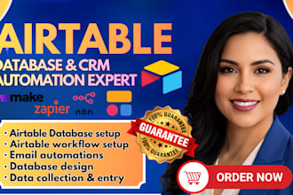 setup airtable automation, database, crm workflow