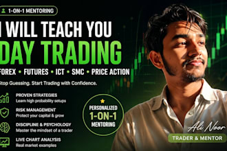 teach day trading, forex, futures, price action, ict and smc with 1 on 1
