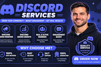 boost your discord server, discord server promotion organic grow to active users