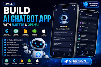 build ai chatbot app for android and ios using flutter and openai