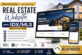 build real estate website with idx mls integration for realtor, broker