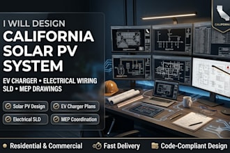design california solar pv system ev charger electrical wiring sld mep drawings