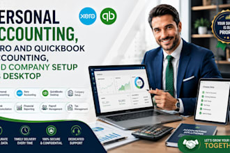 personal accounting, xero and quickbook accounting, and company setup qb desktop
