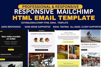 responsive mailchimp html email template, editable mailchimp email newsletter
