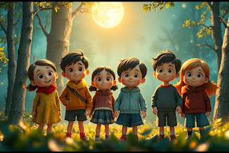 create magical childrens book illustrations and cover designs