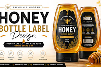 design premium honey bottle label for your brand