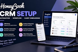 setup honeybook CRM and automate workflows for client onboarding