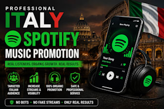 do italy spotify music promotion  organic music promotion for you
