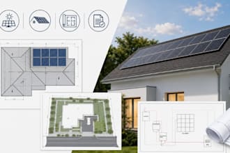 design solar pv permit plan, roof layout site plan drafting