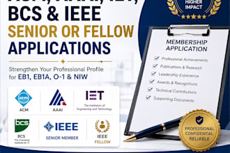 help you prepare acm aaai iet bcs ieee senior or fellow applications for eb1
