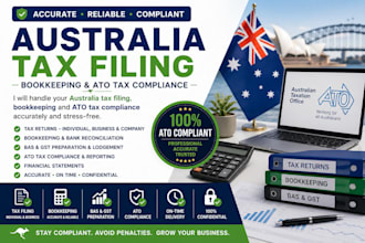 handle australia tax filing, bookkeeping and ato tax compliance