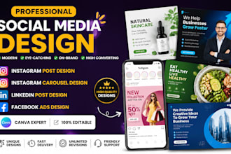 nstagram post design instagram carousel linkedin post facebook ads canva expert