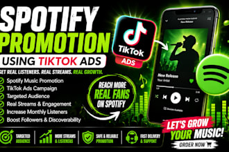 do spotify promotion, spotify music promotion, using tiktok ad
