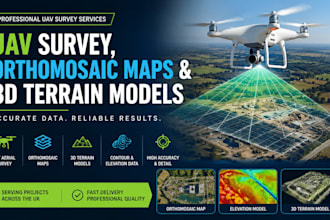 provide uav survey, orthomosaic maps and 3d terrain models in UK
