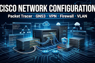 configure cisco, packet tracer, gns3, enterprise VPN, firewall and vlan