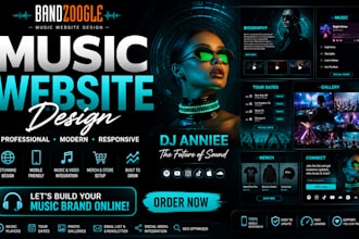 design bandzoogle website, artist epk, dj website, band website, record label