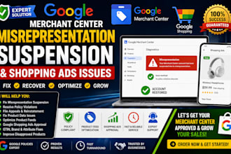 fix google merchant center misrepresentation suspension shopping ads issues