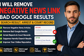 remove negative news links, bad google results, harmful search results, post url