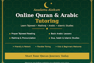 be your professional online quran tutor and arabic teacher