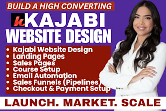 design or redesign kajabi website, landing page, sales funnel, membership setup