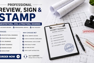review, sign, and stamp your architectural, civil and structural drawing