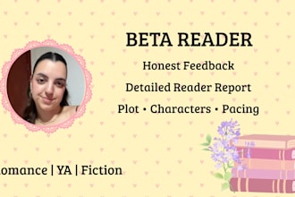 beta read your romance or fiction manuscript