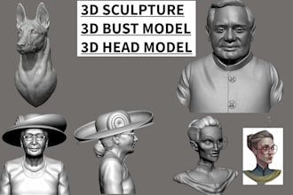 sculpt 3d bust model custom 3d face likeness 3d head model stl for printing