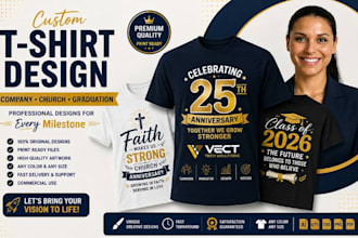 create company anniversary church anniversary graduation t shirt design