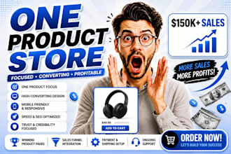 create a shopify one product store, dropshipping