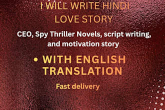 write hindi love story with english translation
