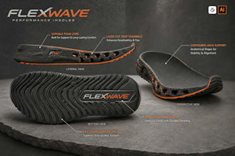 create 3d realistic socks, sole liner or foot bed design
