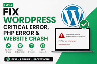 fix wordpress critical error, PHP error and website crash