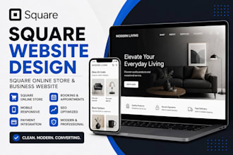 design square website, square online store and business website