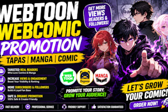promote your webcomic, webtoon promotion, tapas, manga, comic