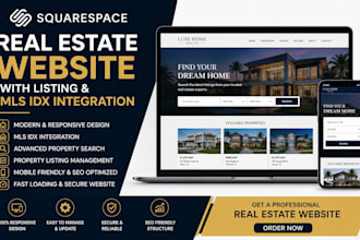 design squarespace real estate website with listing and mls idx integration