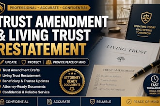 draft trust amendment, revocable living trust restatement and trust update