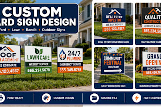 design yard sign, lawn sign, bandit sign professionally
