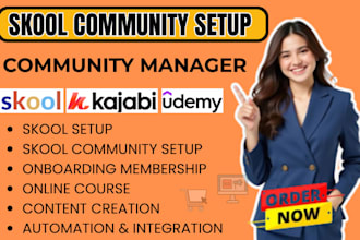 setup skool community, skool online course, community manager