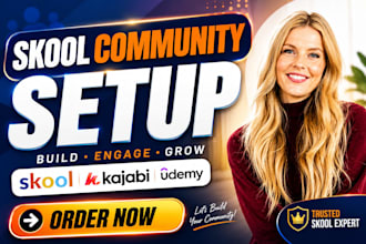 skool community setup, setup skool online course, community manager