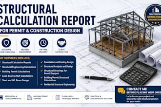 prepare structural calculation report for permit and construction design tx, az