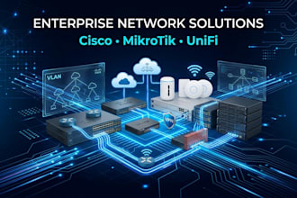 design, configure and troubleshoot cisco, mikrotik, unifi, firewall and VPN